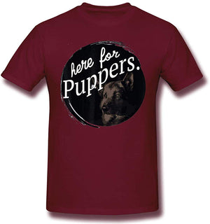 Funny for Here for Puppers Letterkenny Burgundy T-Shirt
