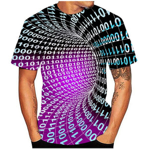 Funnygals Men's 3D Printed Tops Summer Casual Short Sleeve Crewneck Lightweight Top Plus Size Purple T-Shirt