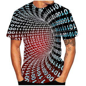 Funnygals Men's 3D Printed Tops Summer Casual Short Sleeve Crewneck Lightweight Top Plus Size Red T-Shirt