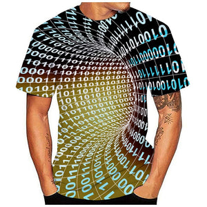 Funnygals Men's 3D Printed Tops Summer Casual Short Sleeve Crewneck Lightweight Top Plus Size Yellow T-Shirt