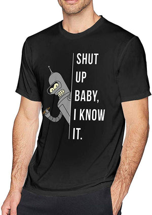 Futu-rama Bender Shut Up Baby I Know It Men's Short Sleeve Natural T-Shirt