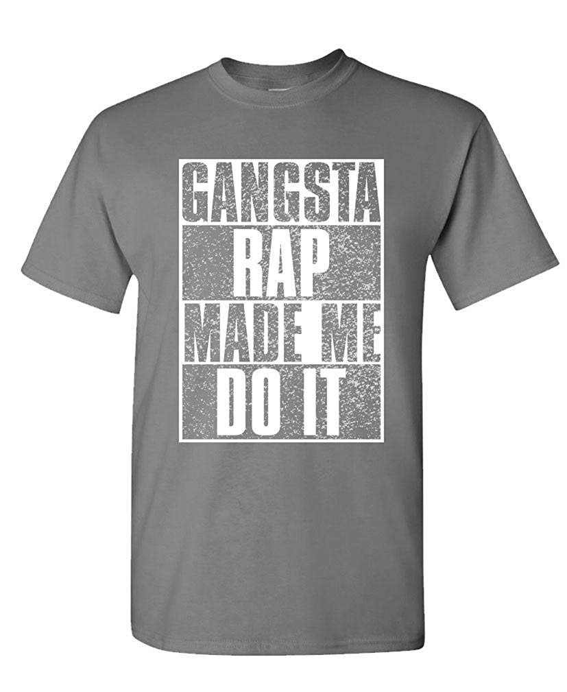Gangsta Rap Made ME DO IT Hip hop Music Mens Cotton Charcoal T-Shirt