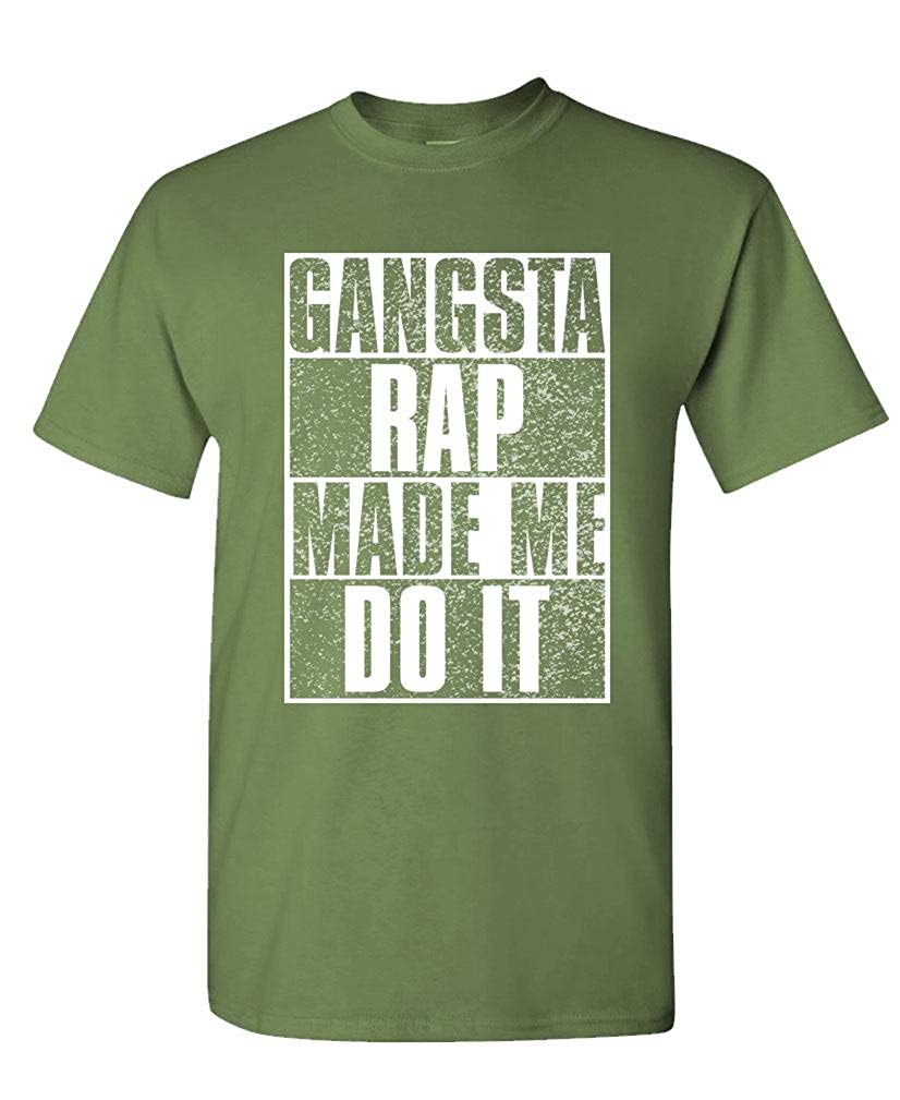 Gangsta Rap Made ME DO IT Hip hop Music Mens Cotton Military T-Shirt