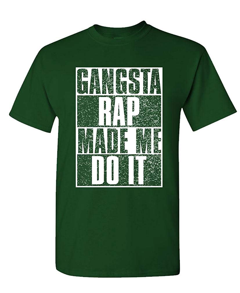 Gangsta Rap Made ME DO IT Hip hop Music Mens Cotton green T-Shirt