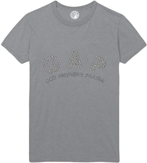 Gap God Answers Prayer Rhinestud Printed Athletic Gray T-Shirt