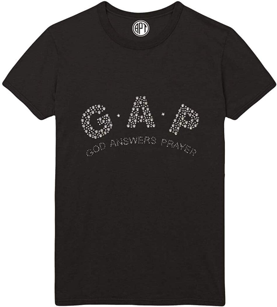 Gap God Answers Prayer Rhinestud Printed Black T-Shirt