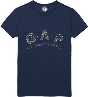 Gap God Answers Prayer Rhinestud Printed Navy T-Shirt
