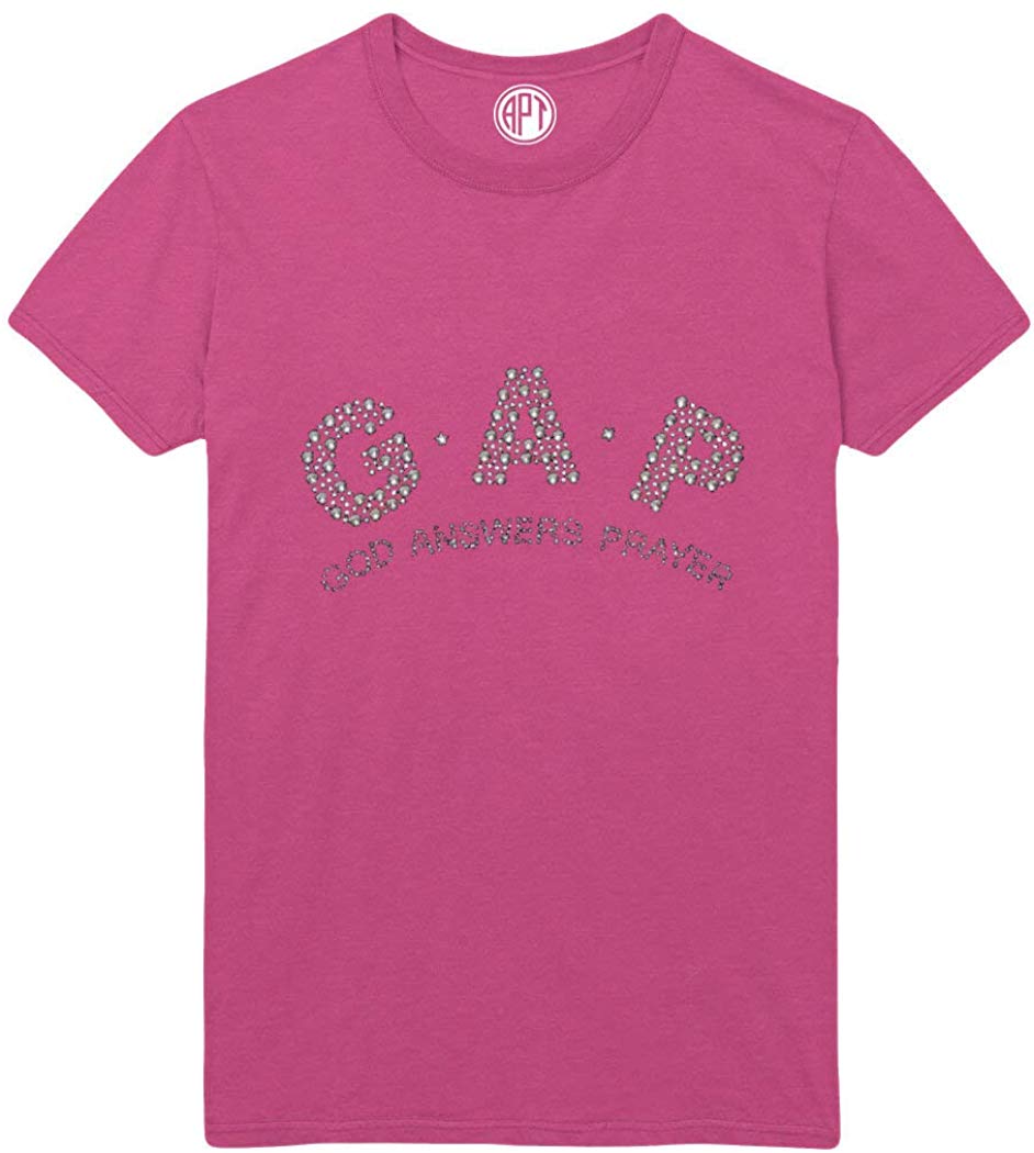 Gap God Answers Prayer Rhinestud Printed Sangria T-Shirt
