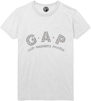 Gap God Answers Prayer Rhinestud Printed White T-Shirt