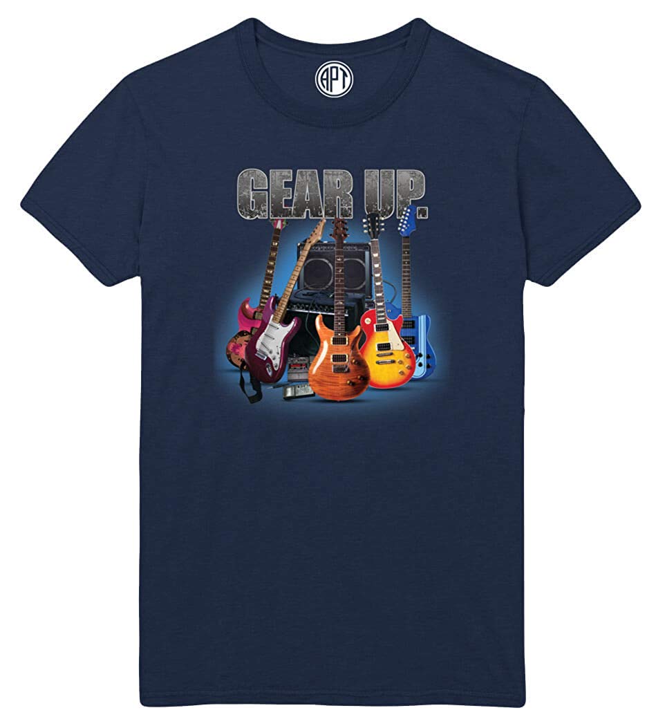 Gear Up for Guitars Printed Navy T-Shirt