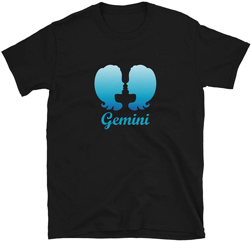 Gemini Air Sign Graphic Zodiac Birthday Gift Idea Horoscope Design Black T-Shirt