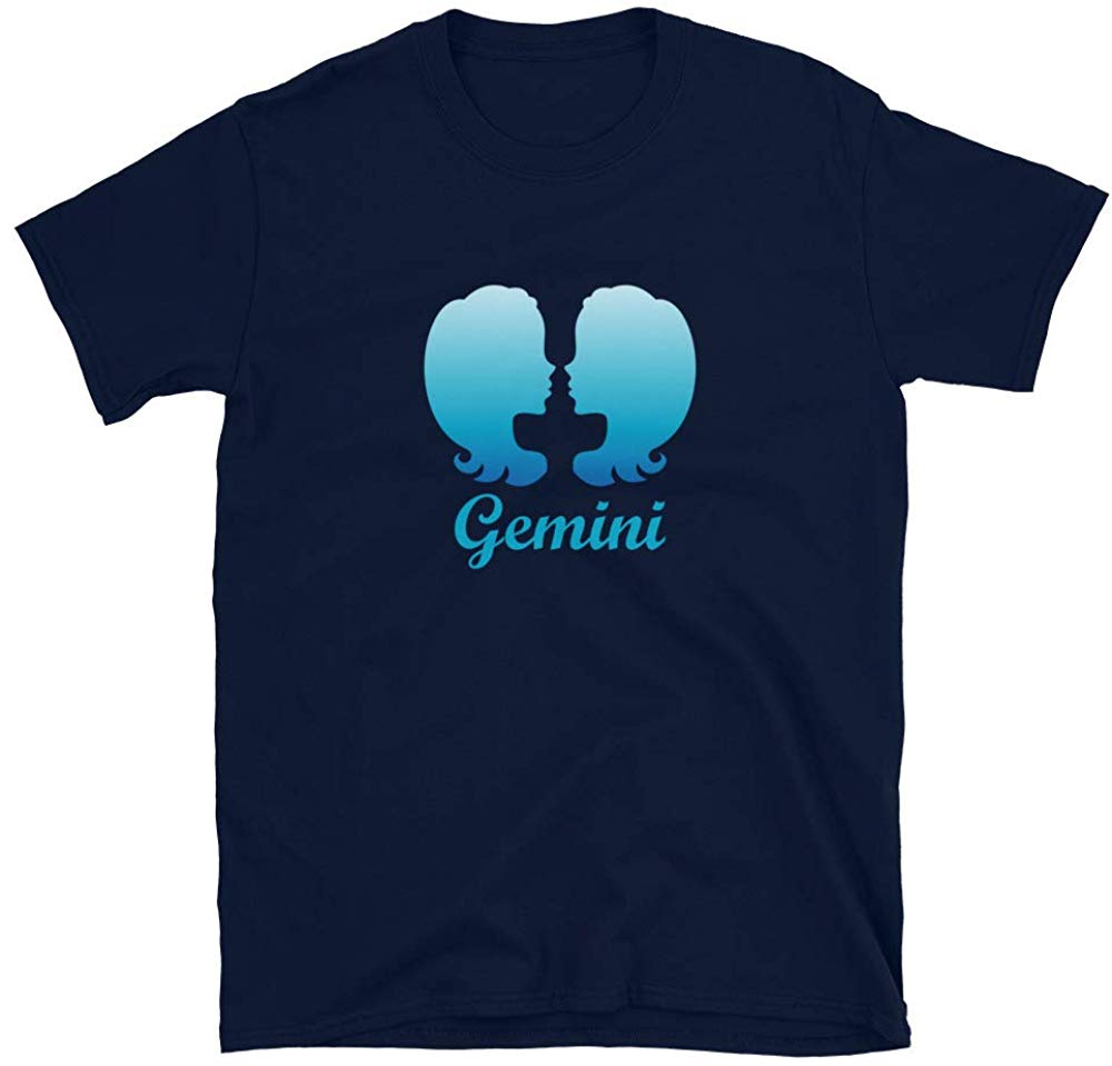 Gemini Air Sign Graphic Zodiac Birthday Gift Idea Horoscope Design Navy T-Shirt