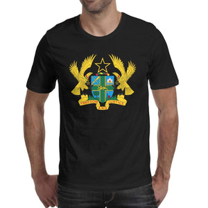 Ghana The Official Emblem Flag Men's O Neck Comfort Short Sleeve Black-125 T-Shirt
