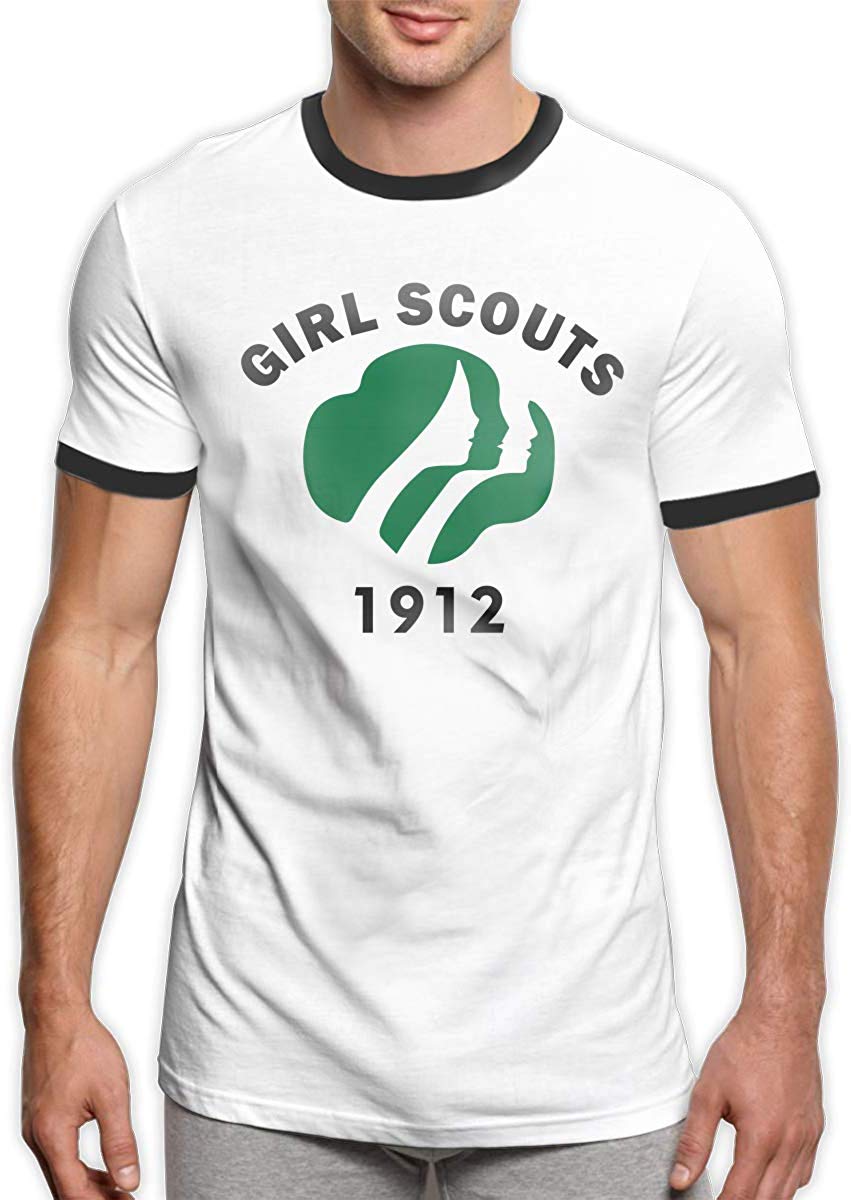 Girl Scouts 1912 Men's Short Sleeve Crew Neck Ringer Black T-Shirt