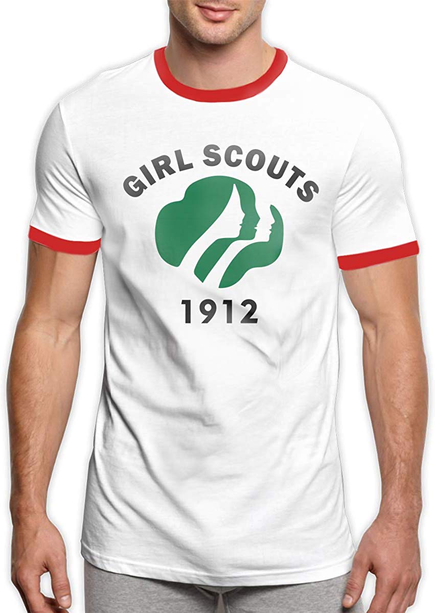 Girl Scouts 1912 Men's Short Sleeve Crew Neck Ringer Red T-Shirt