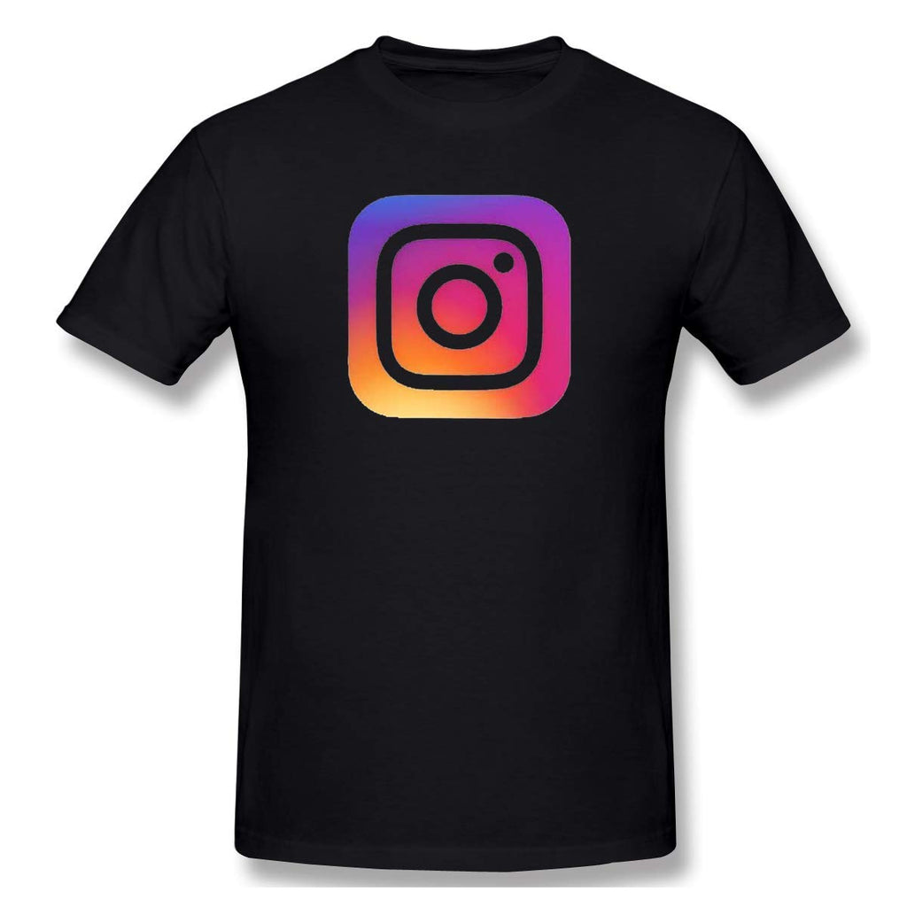 GladysWatchman Men's Instagram Logo Cotton Cool Black T-Shirt