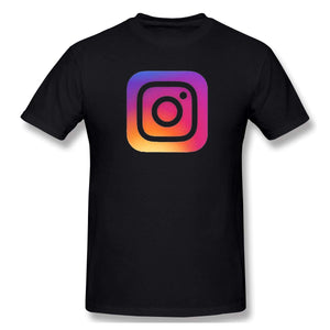 GladysWatchman Men's Instagram Logo Cotton Cool Black T-Shirt