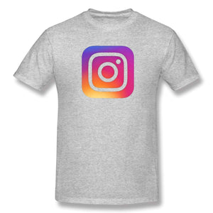 GladysWatchman Men's Instagram Logo Cotton Cool Gray T-Shirt