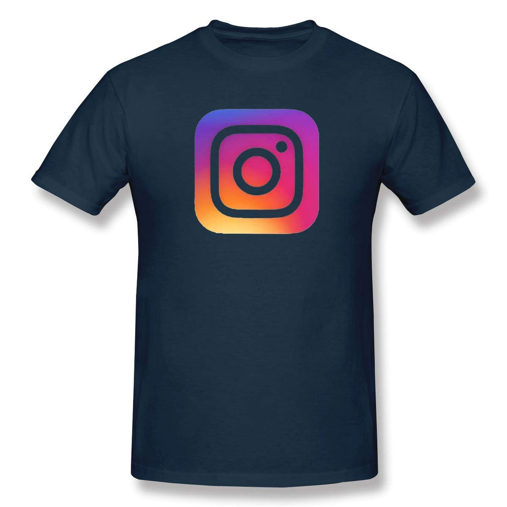 GladysWatchman Men's Instagram Logo Cotton Cool Navy T-Shirt