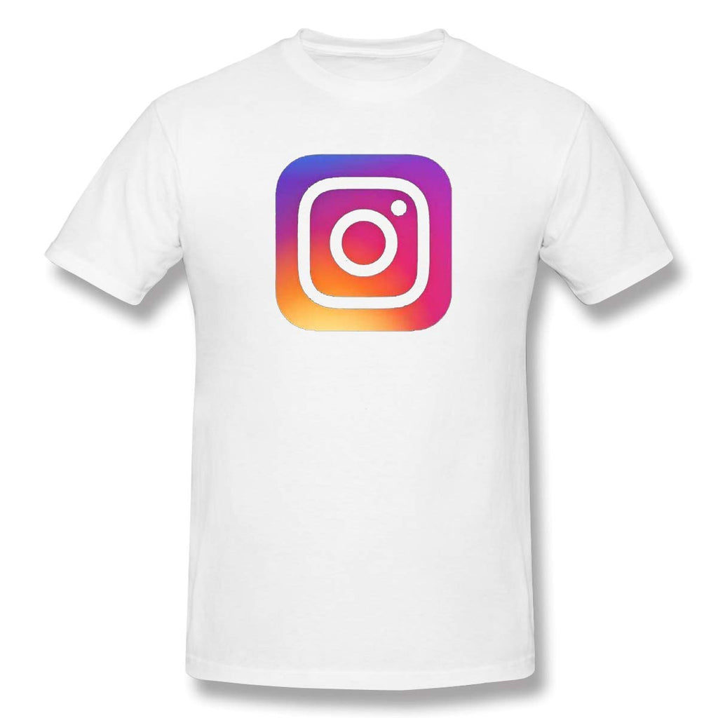 GladysWatchman Men's Instagram Logo Cotton Cool White T-Shirt
