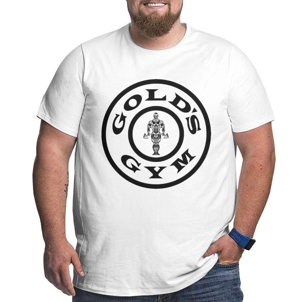Go-ld-s Gym Comfortable Stretch Men Size Short Sleeve Round Neck Natural T-Shirt