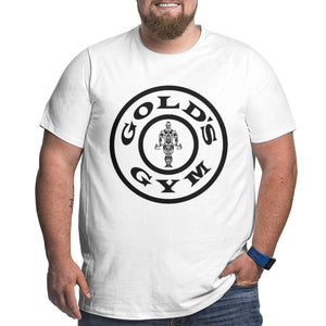 Go-ld-s Gym Comfortable Stretch Men Size Short Sleeve Round Neck Natural T-Shirt