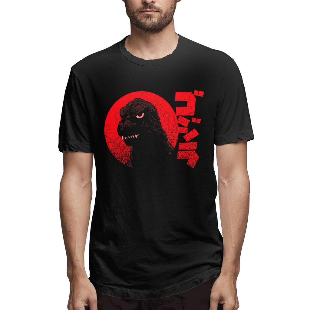 Godzilla Monster Men Short Sleeve Fashion Top Black T-Shirt