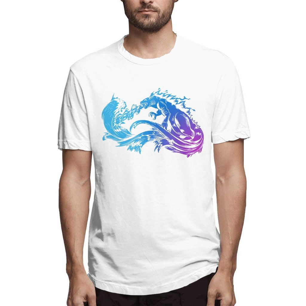 Godzilla Monster Men Short Sleeve Popular Top White T-Shirt
