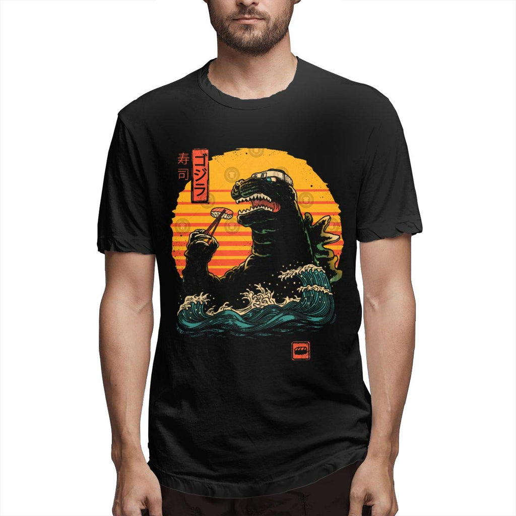 Godzilla Monster Men's Short Sleeve Hipster Top Black T-Shirt