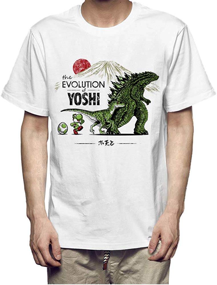 Godzilla Round Neck Popular Printed Cozy Top Classic Leisure Short Sleeve Unisex White T-Shirt