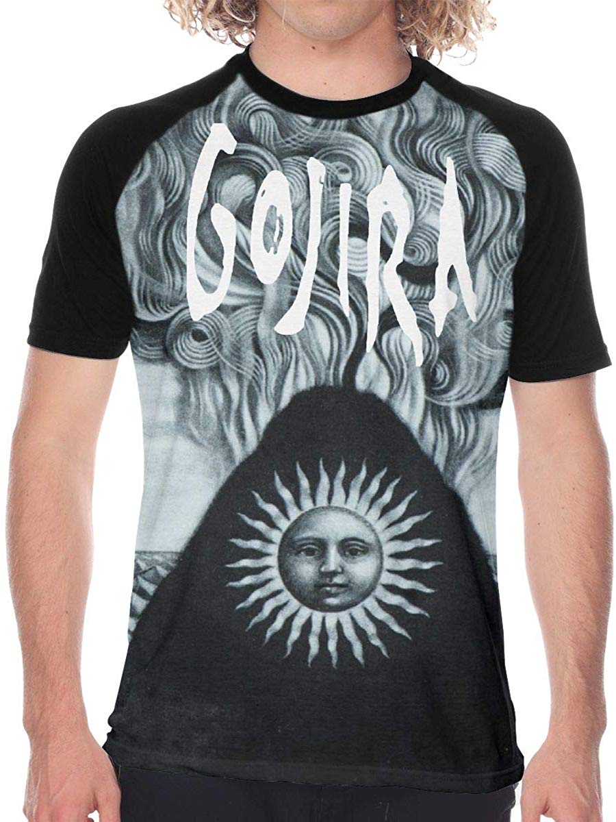 Gojira Men Round Neck Raglan Sleeve Natural T-Shirt