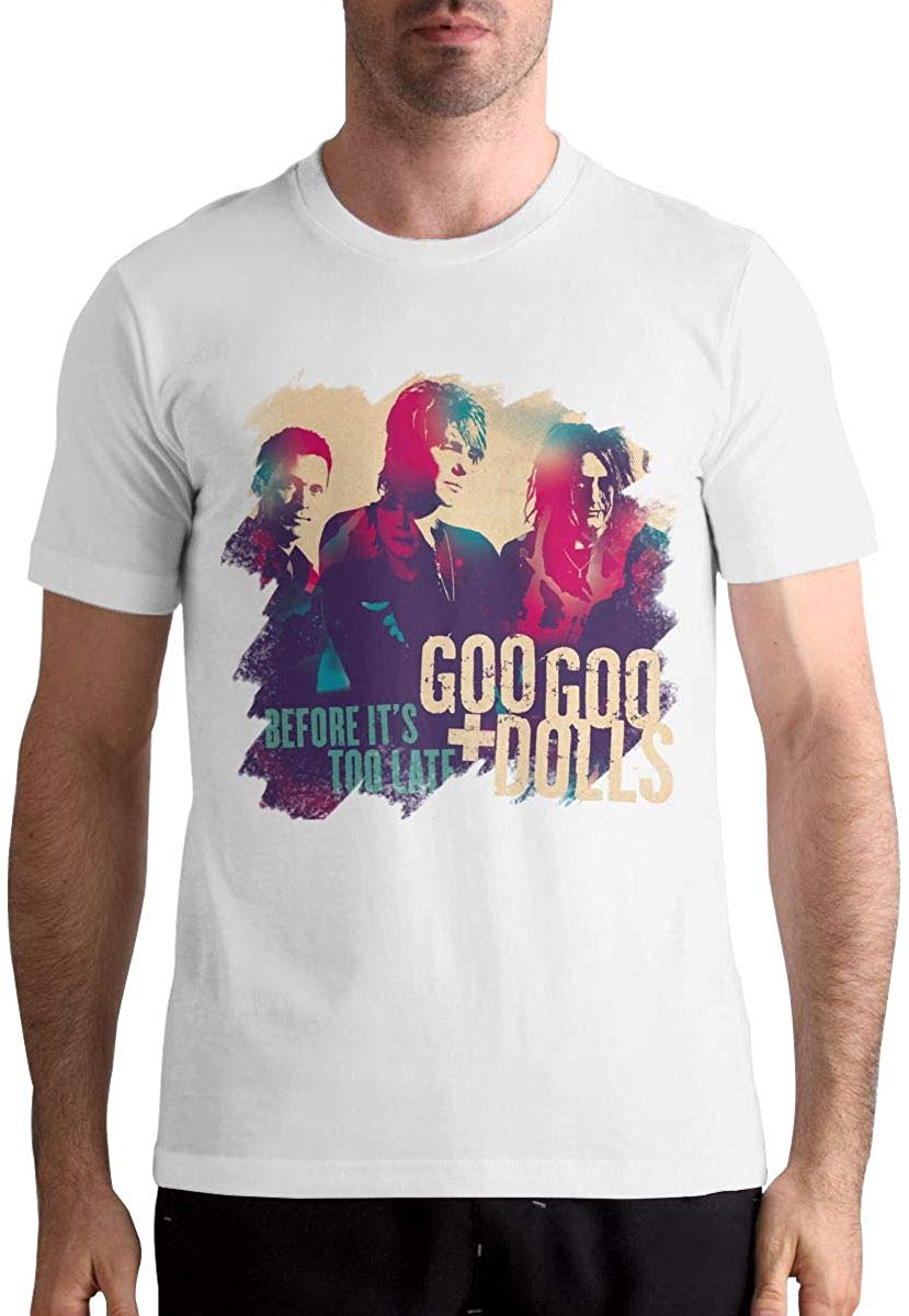 Goo Goo Dolls-Before It's Too Late Men's Fashion Short Sleeve Music Band White T-Shirt