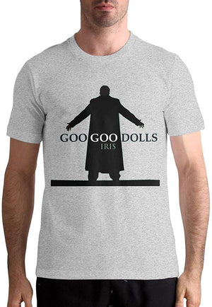 Goo Goo Dolls-Iris Men Basic Short Sleeve Music Band Shir Gray T-Shirt