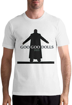 Goo Goo Dolls-Iris Men Basic Short Sleeve Music Band Shir White T-Shirt