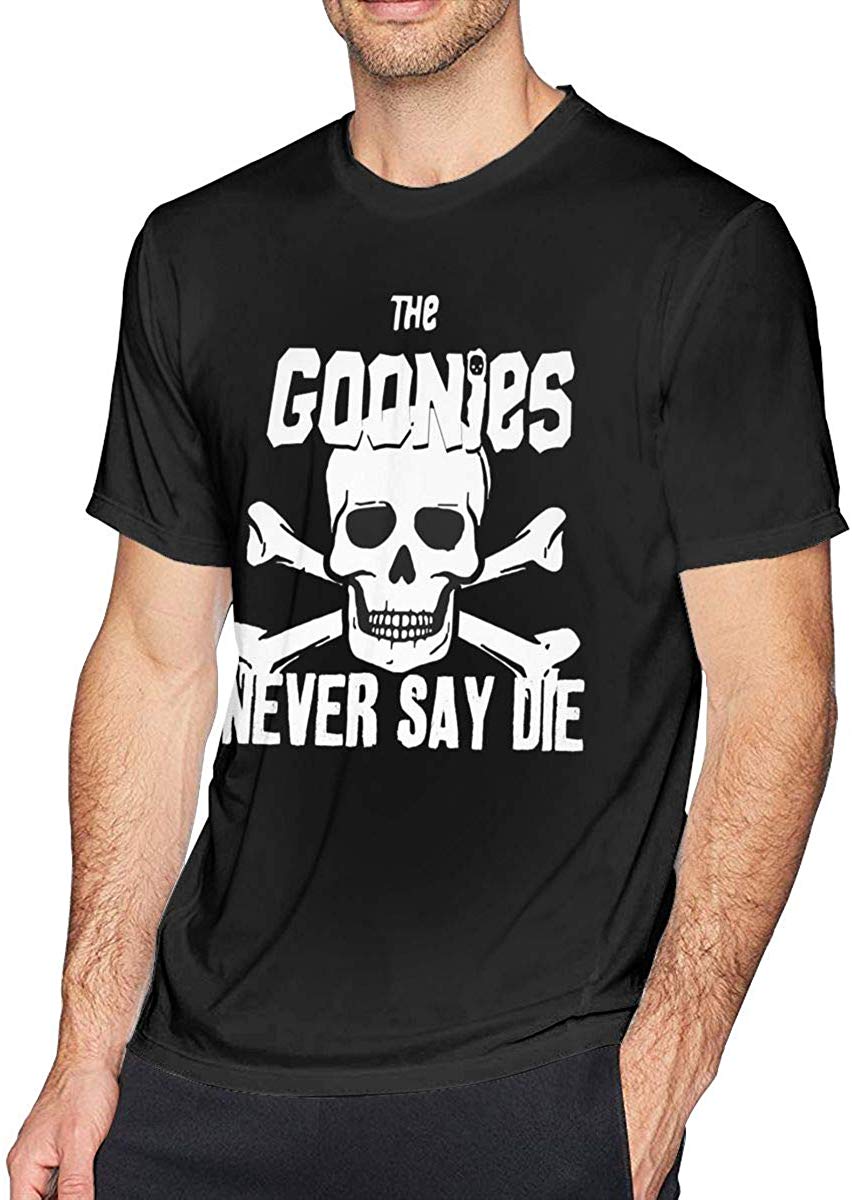 Goonies Never Say Die Limited Edition Popular Mens Short Sport Sleeved black T-Shirt