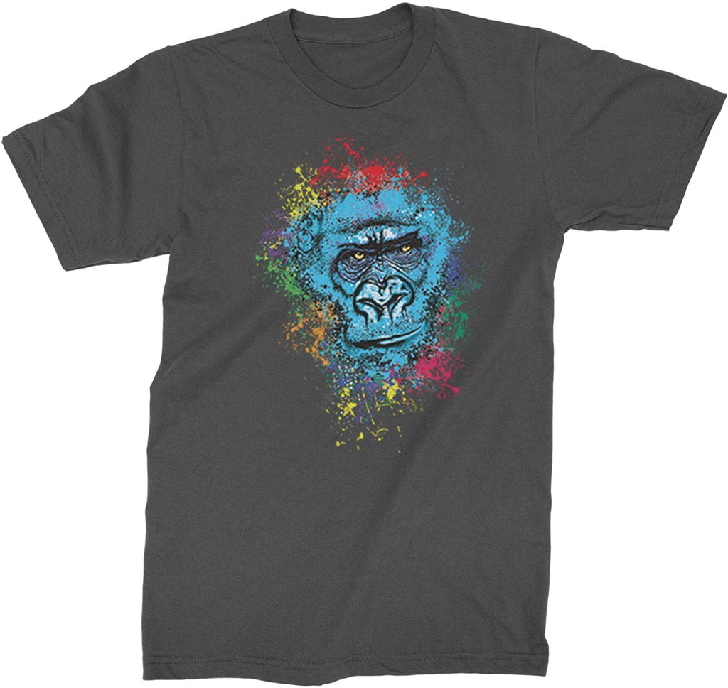 Gorilla Face Paint Splash Mens Charcoal Grey T-Shirt