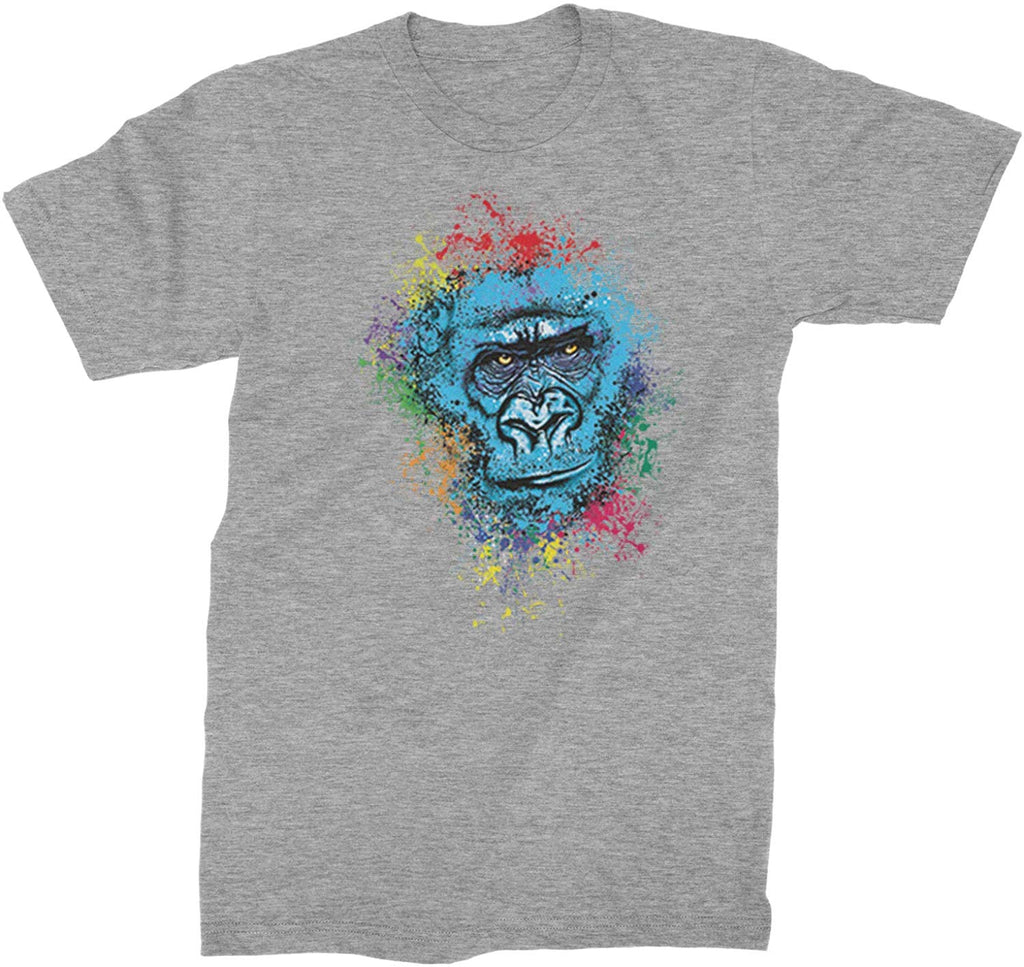 Gorilla Face Paint Splash Mens Heather Grey T-Shirt
