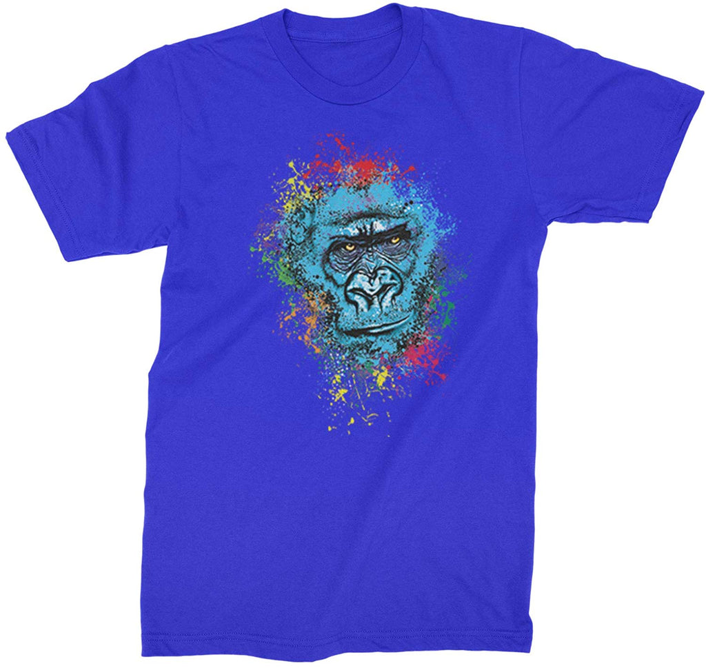 Gorilla Face Paint Splash Mens Royal Blue T-Shirt