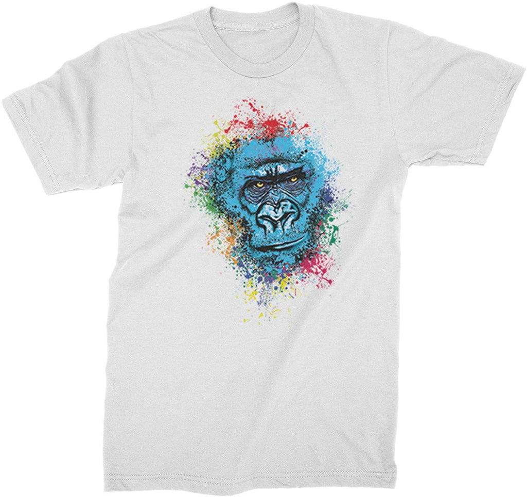 Gorilla Face Paint Splash Mens White T-Shirt