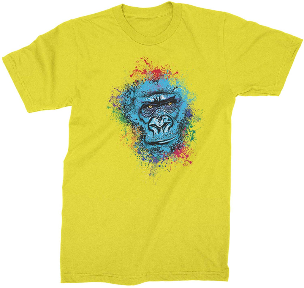 Gorilla Face Paint Splash Mens Yellow T-Shirt
