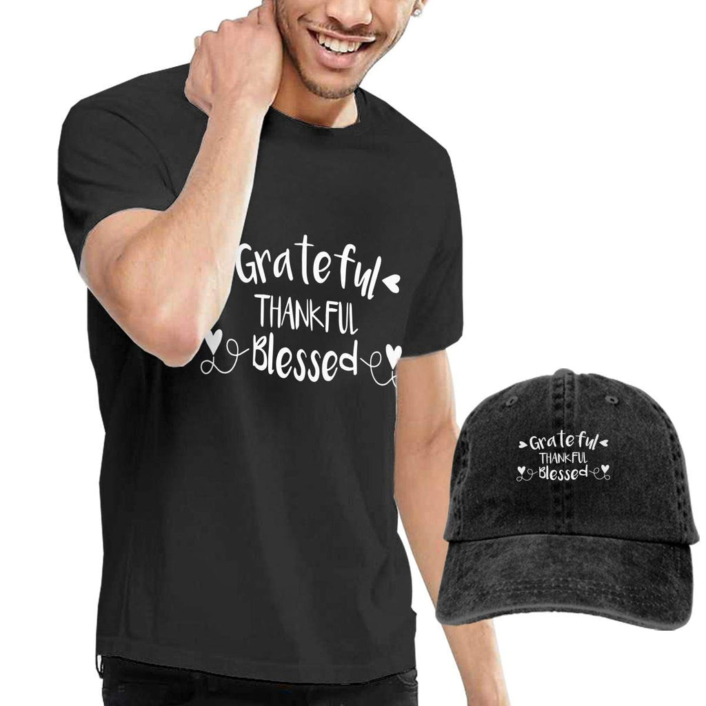 Grateful Thankful Blessed Adult Mens Fashion and Hunting Jean Headgear Natural T-Shirt