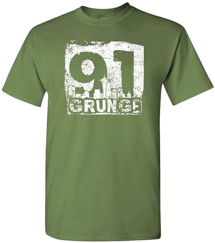 Grunge 91-90s Music Alternative Seattle Mens Cotton Military T-Shirt