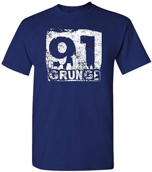 Grunge 91-90s Music Alternative Seattle Mens Cotton Navy T-Shirt