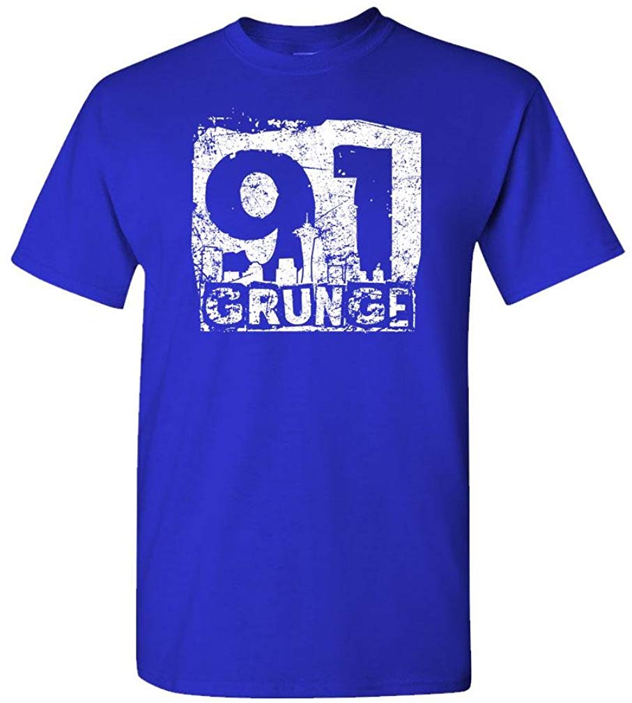 Grunge 91-90s Music Alternative Seattle Mens Cotton Royal T-Shirt