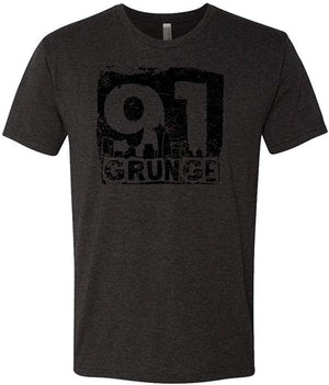 Grunge 91-90s Music Alternative Seattle Mens Cotton Tri-blend Black T-Shirt