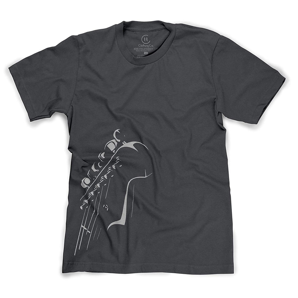 Guitar Headstock Stylish Musical Instrument Player Charcoal T-Shirt