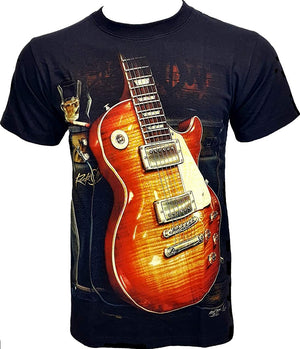 Guitar Luminescent Glow in The Dark Music Metal Sz gr664 black T-Shirt
