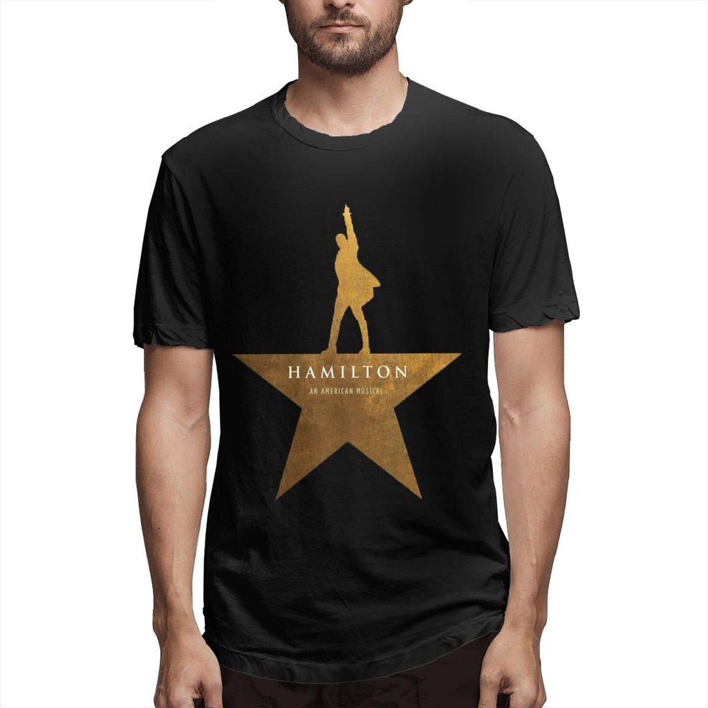 Hamilton-an-American-Musical Mens Limited Edition Short Sleeved Pure Cotton black T-Shirt