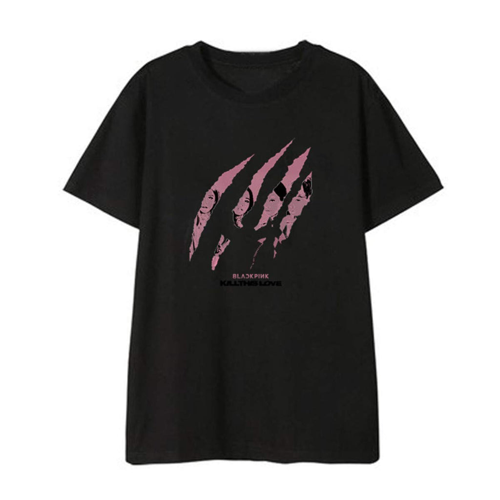 Hiphop Short Sleeve Street Fashion Kpop Music Fans Black B T-Shirt