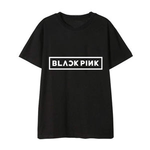Hiphop Short Sleeve Street Fashion Kpop Music Fans Black D T-Shirt
